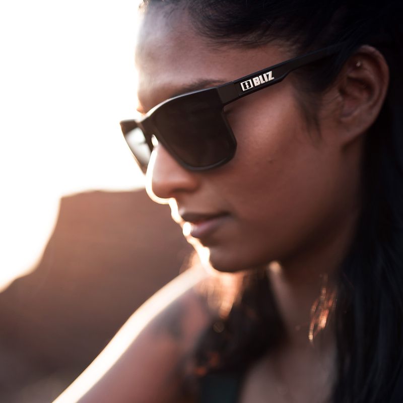 Bliz Ignite Polarized S3 matiniai juodos/rudos spalvos sidabriniai veidrodiniai dviratininko akiniai 9