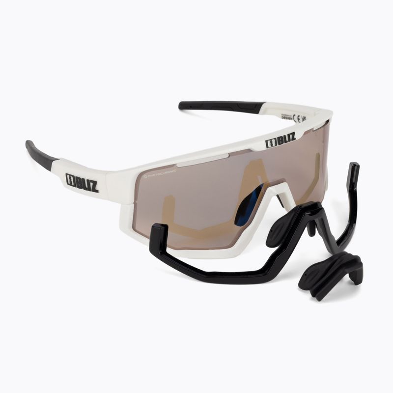 Bliz Fusion Nano Optics Photochromic S1-S3 matiniai baltos/rudos spalvos daugkartiniai dviračių akiniai