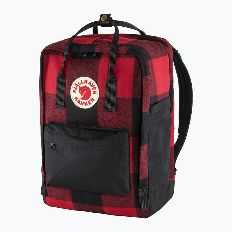 Fjällräven Kanken Re-Wool nešiojamojo kompiuterio kuprinė 15" raudona/juoda 3