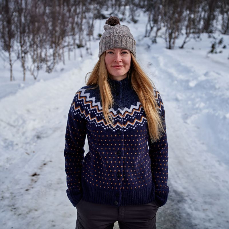 Moteriškas megztinis Fjällräven Övik Knit Cardigan dark navy 10