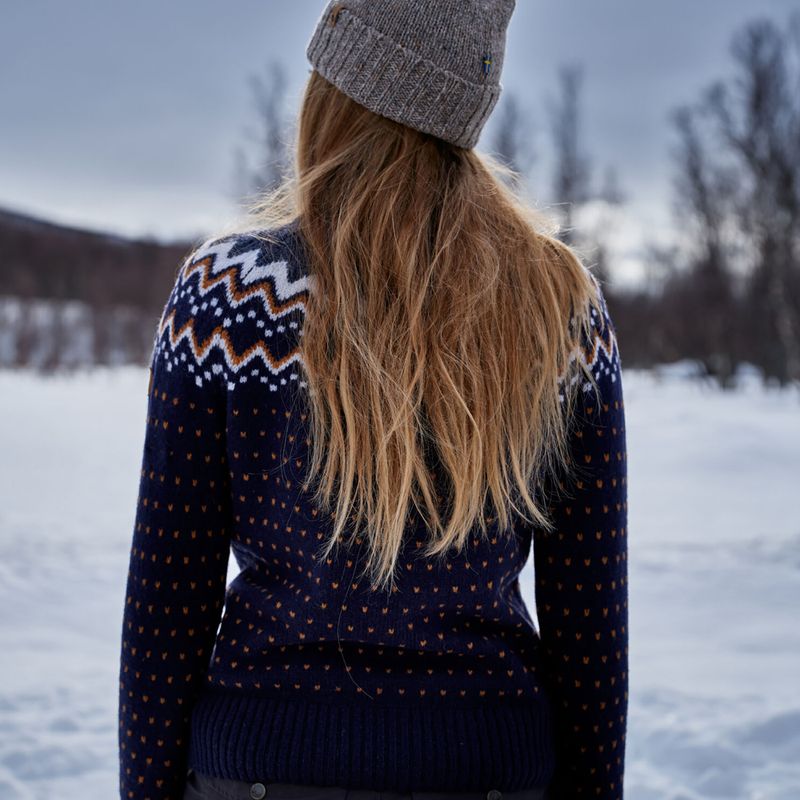 Moteriškas megztinis Fjällräven Övik Knit Cardigan dark navy 11