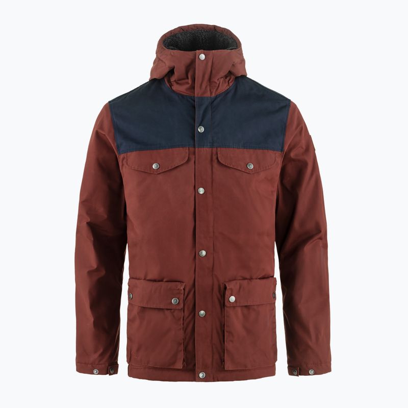 Vyriška vėjo nepraleidžianti striukė Fjällräven Greenland Winter maroon/dark navy