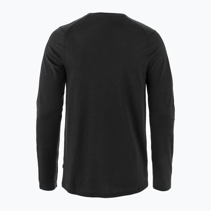 Vyriški ilgomis rankovėmis trekkinginiai marškinėliai Fjällräven Bergtagen Merino black 2