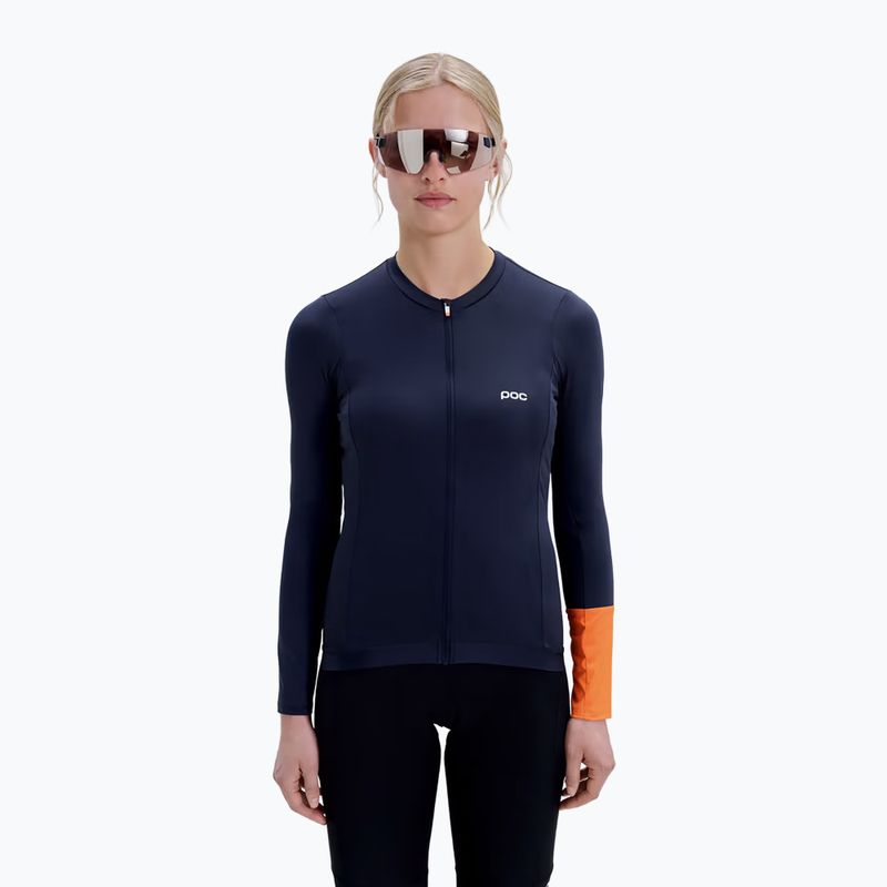 Moteriški dviračių marškinėliai ilgomis rankovėmis POC Cadence Jersey apatite navy 4