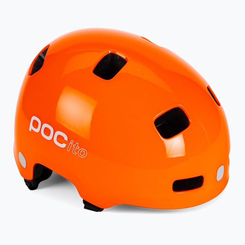 Vaikiškas dviratininko šalmas POC POCito Crane MIPS fluorescencinės oranžinės spalvos