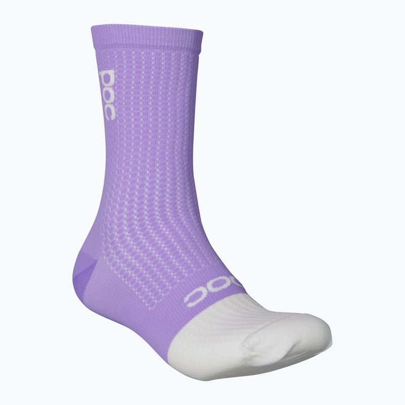 POC Flair Mid violetinės ametisto/vandenilio baltumo dviratininko kojinės