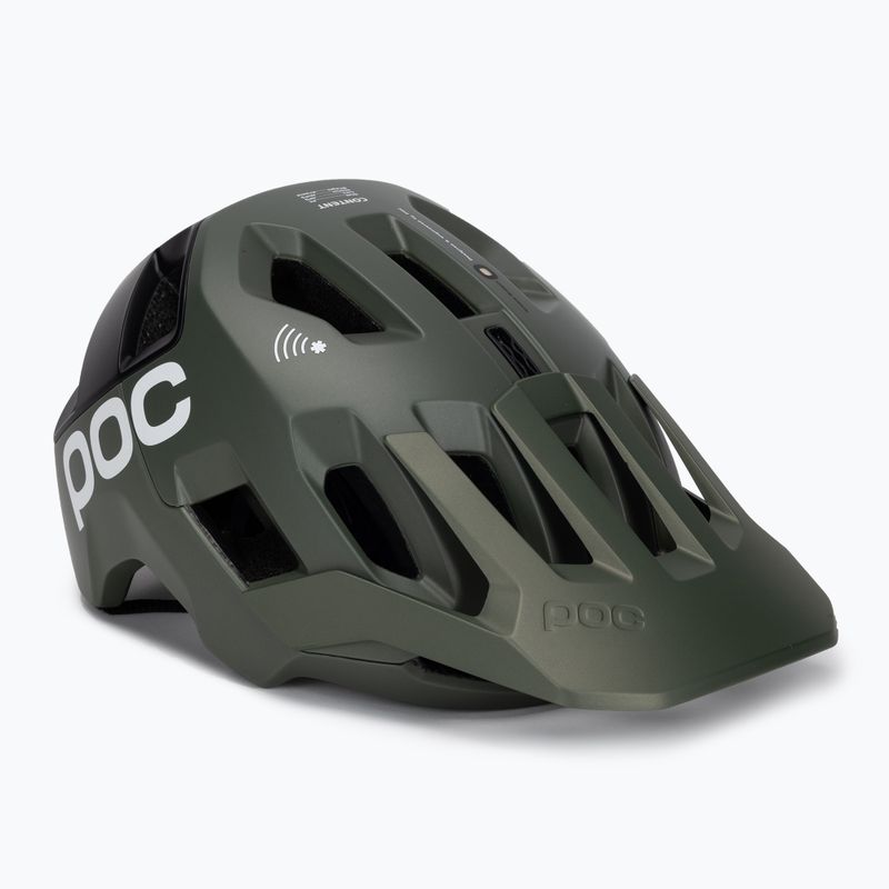 POC Kortal Race MIPS dviratininko šalmas epidote green/urano juoda metallic/matt