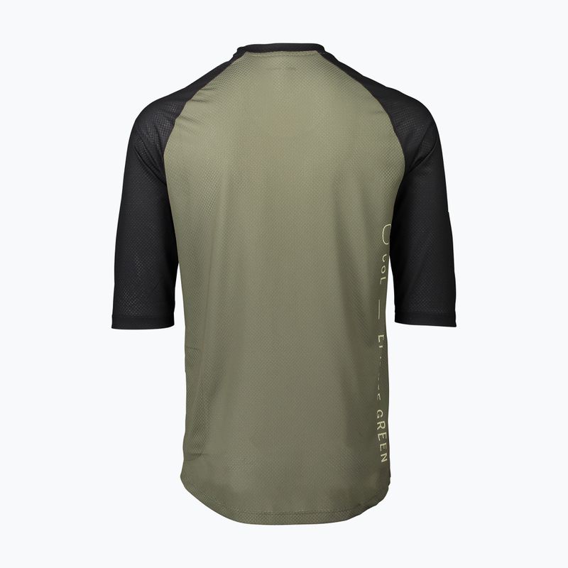 Vyriški POC MTB Pure 3/4 epidote green/uranium black dviratininkų marškinėliai 2