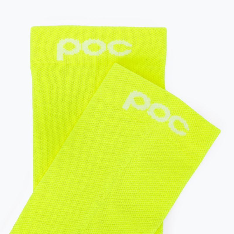 POC Fluo Sock Mid fluorescencinės geltonos/žalios spalvos dviratininko kojinės 3