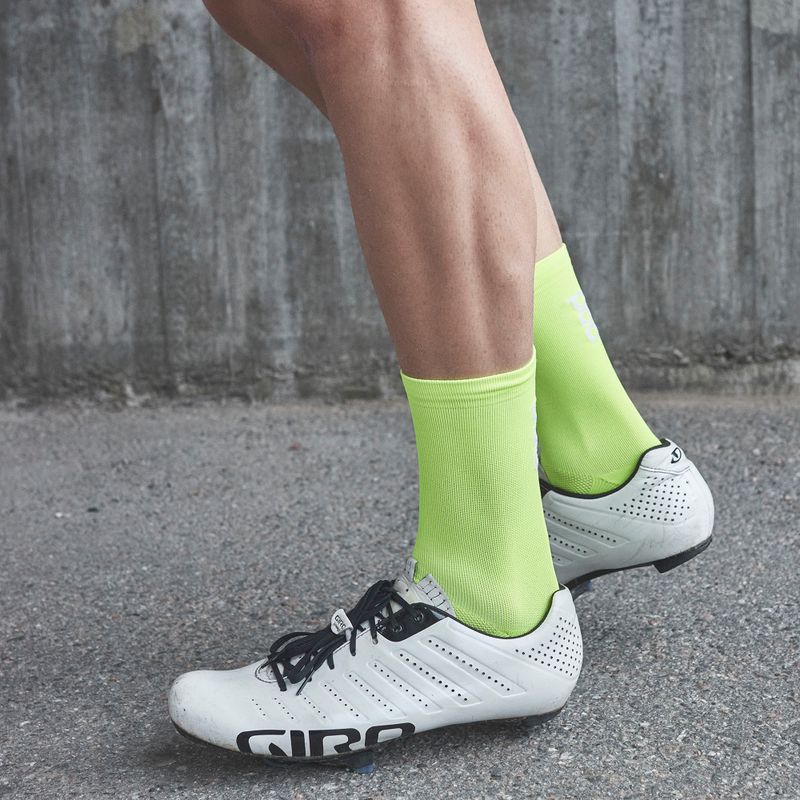 POC Fluo Sock Mid fluorescencinės geltonos/žalios spalvos dviratininko kojinės 7