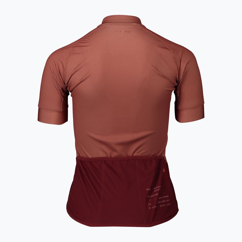 Moteriški dviratininkų marškinėliai POC Essential Road Logo himalayan salt/garnet red 6