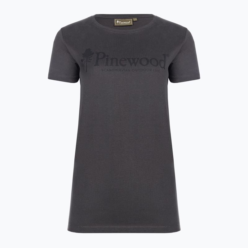 "Pinewood Outdoor Life" moteriški marškinėliai tamsiai antracitiniai