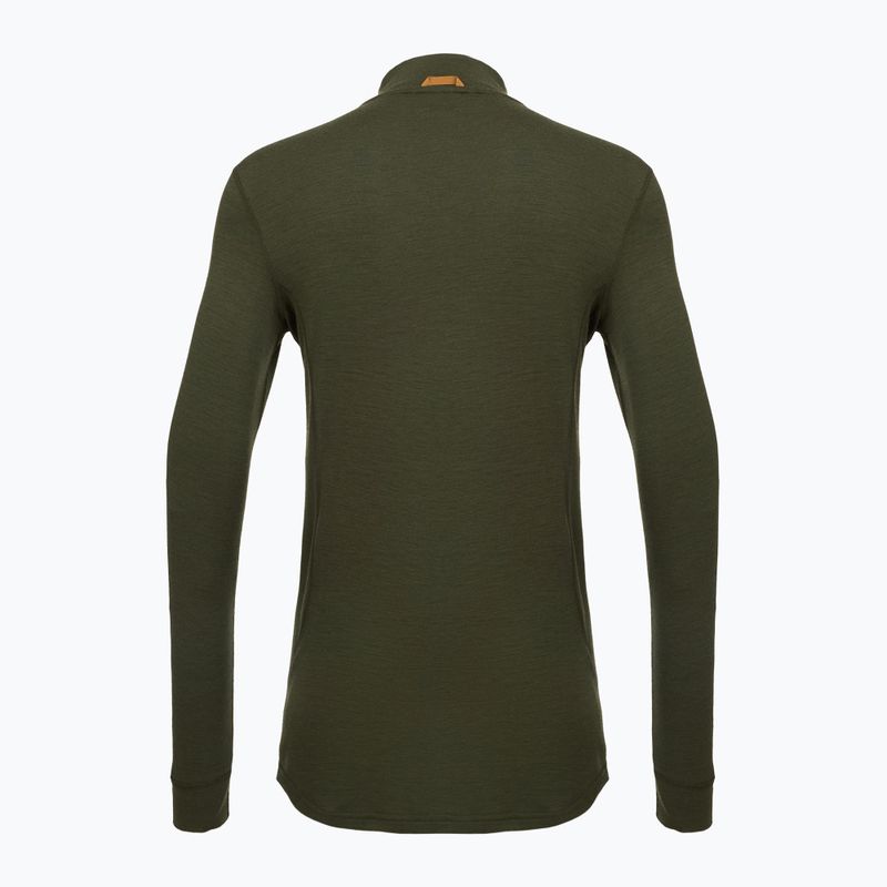 Vyriškas termoaktyvus džemperis Pinewood Abisko Merino Base Layer Half Zip d.mossgreen 2