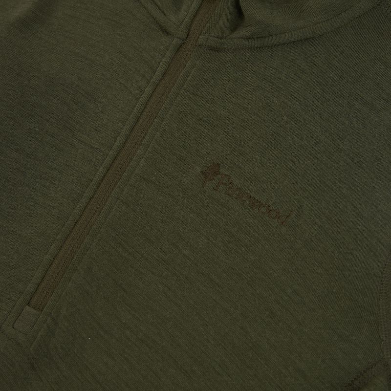 Vyriškas termoaktyvus džemperis Pinewood Abisko Merino Base Layer Half Zip d.mossgreen 3