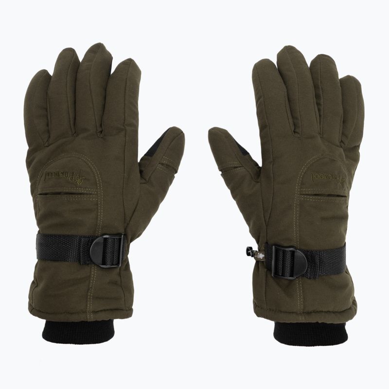 Vyriškos žygio pirštinės Pinewood Membrane Glove moss green 2