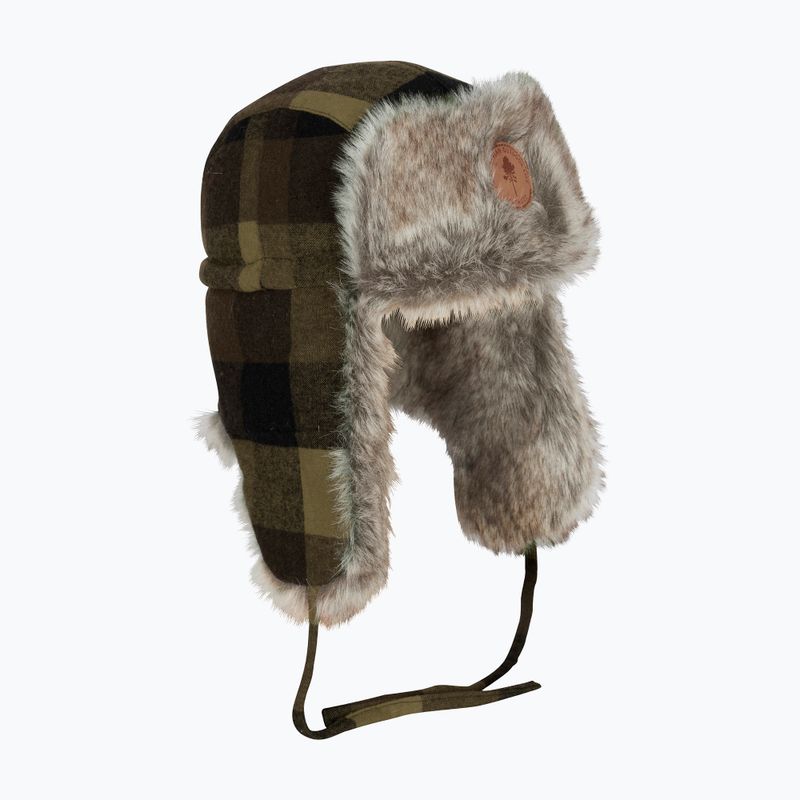 Žieminė kepurė Pinewood Classic Checked Fur green / black