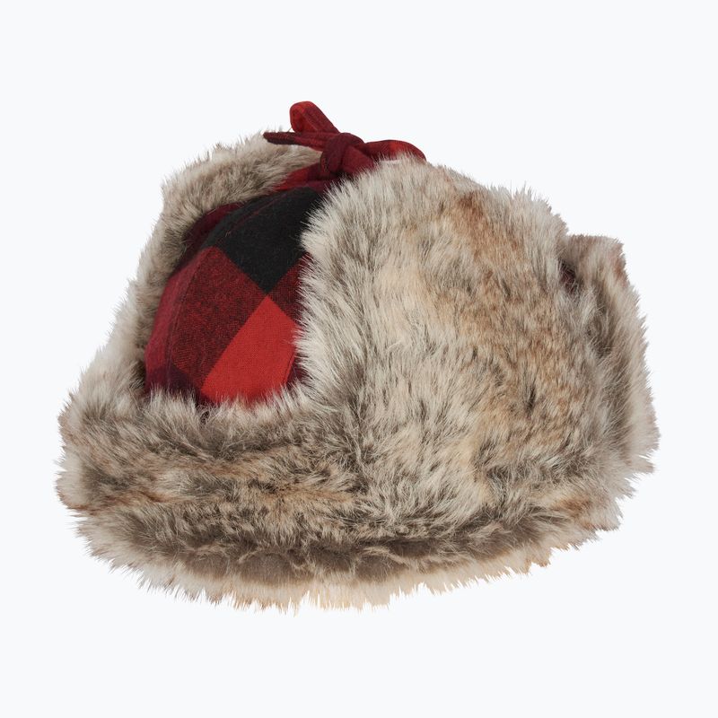 Žieminė kepurė Pinewood Classic Checked Fur red / black 4