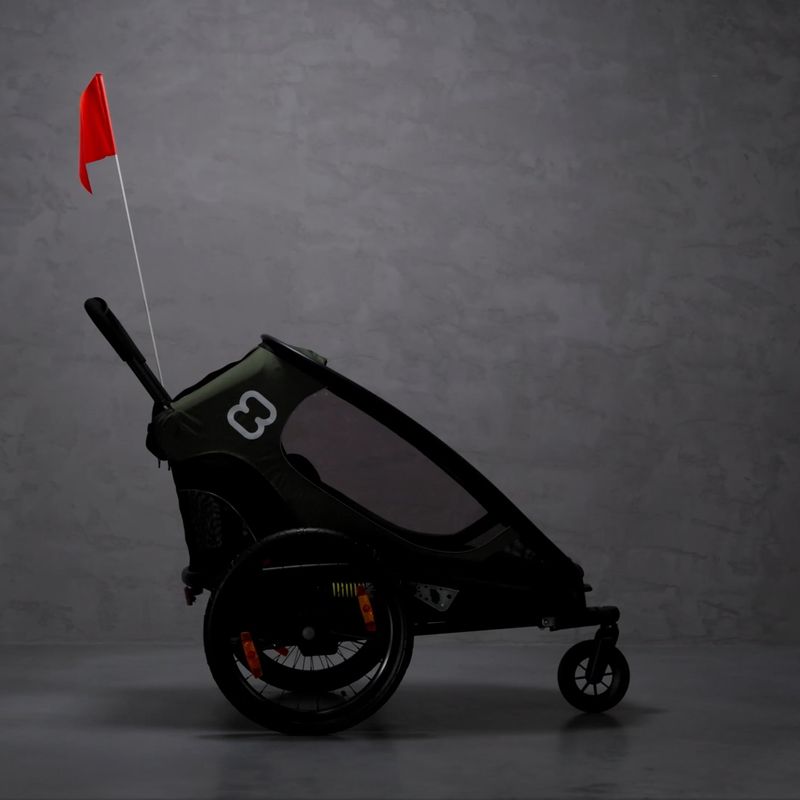 Hamax Outback One dviračių priekaba žalia/juoda 10