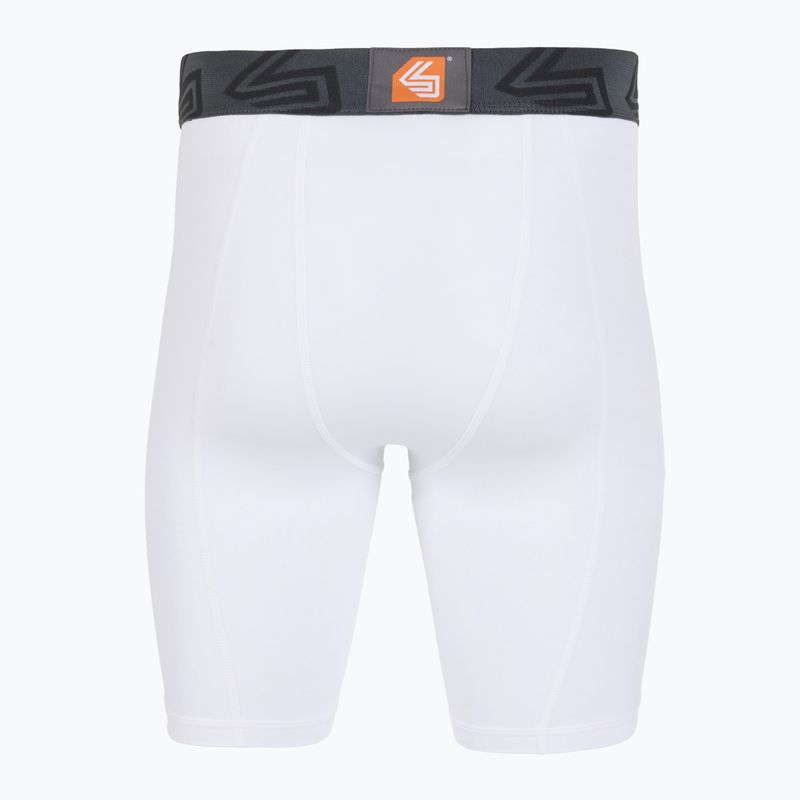 Kompresiniai šortai su tarpkojo apsauga Shock Doctor Compression biały 2