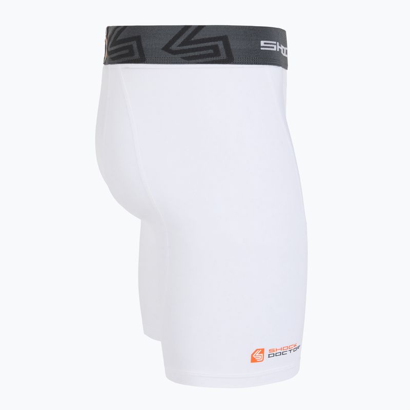 Kompresiniai šortai su tarpkojo apsauga Shock Doctor Compression biały 3