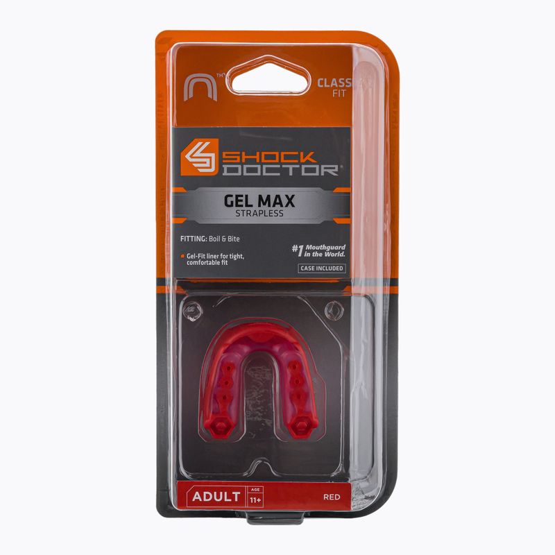 Shock Doctor Gel Max žandikaulių apsauga raudona SHO04