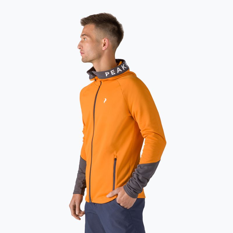 Vyriškas džemperis Peak Performance Rider Zip Hood trekking džemperis oranžinis G77244100