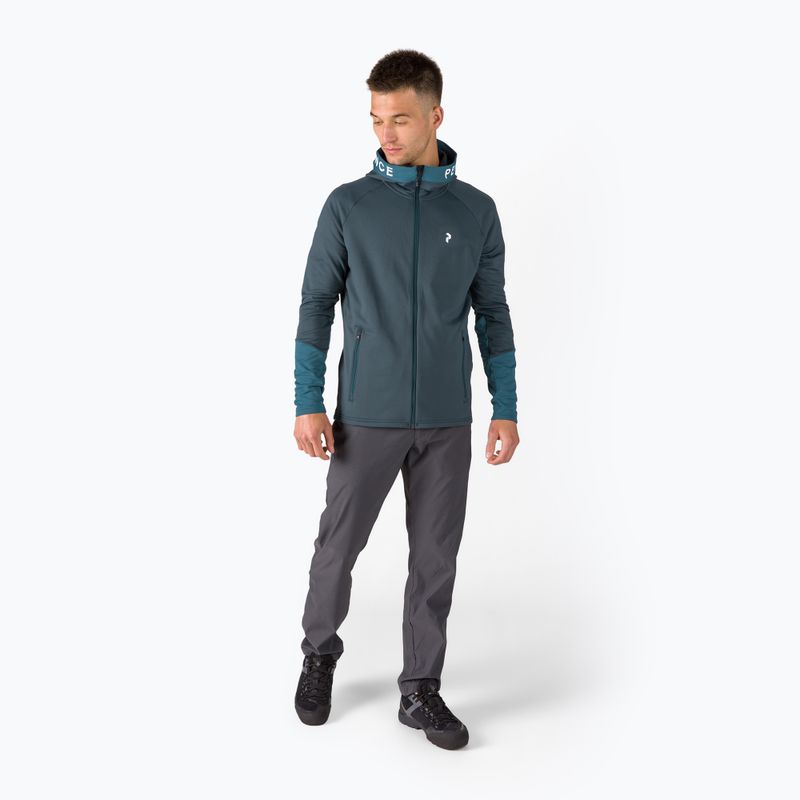 Vyriškas džemperis Peak Performance Rider Zip Hood su gobtuvu trekkingui mėlyna G77244110 2