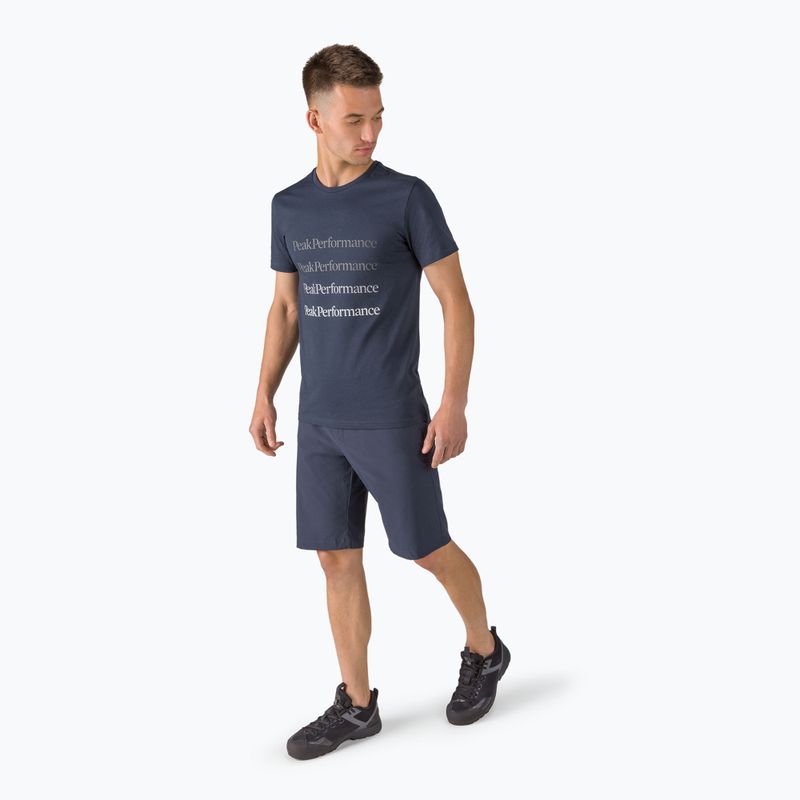 Vyriški marškinėliai Peak Performance Ground Tee trekkinginiai marškinėliai tamsiai mėlyni G77284030 2