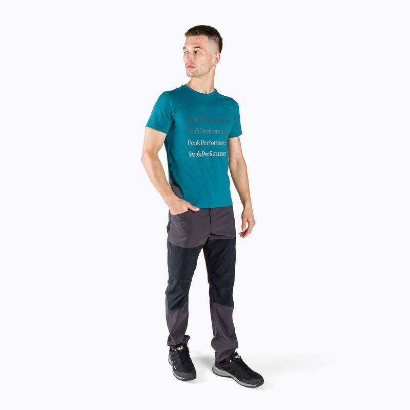Vyriški marškinėliai Peak Performance Ground Tee trekkinginiai marškinėliai mėlyni G77284160 2