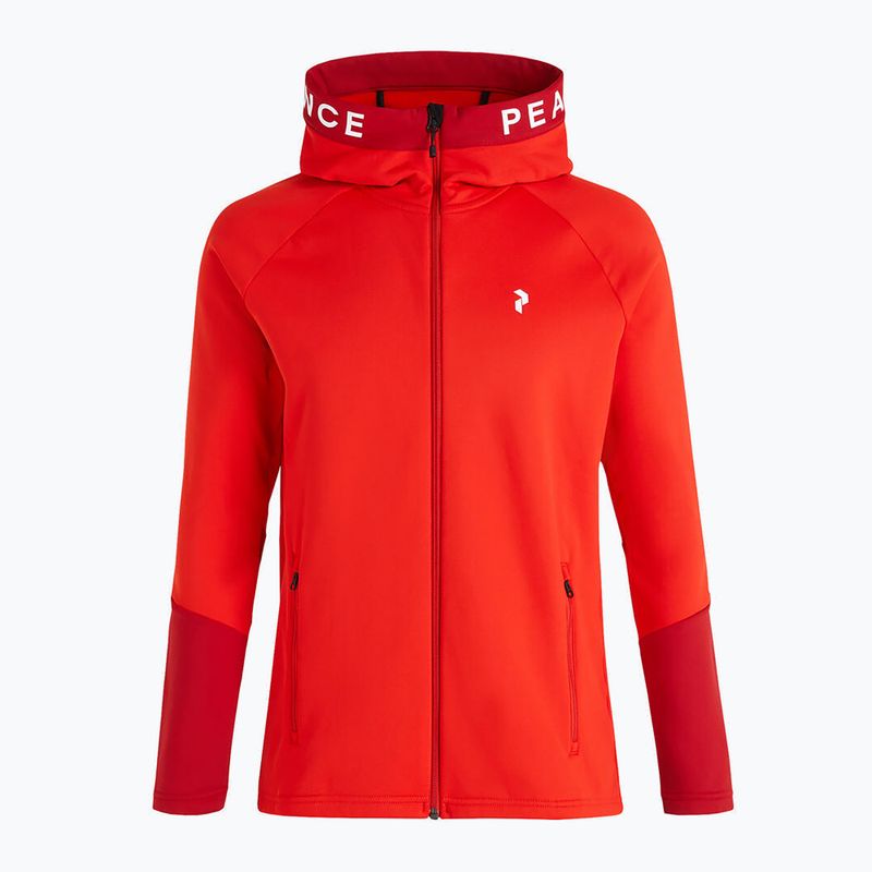 Vyriškas džemperis Peak Performance Rider Zip Hood su gobtuvu trekkingui raudona G78833010