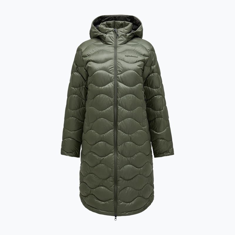 Moteriškas pūstas paltas Peak Performance Helium Down Coat pine needle/olive extreme 7