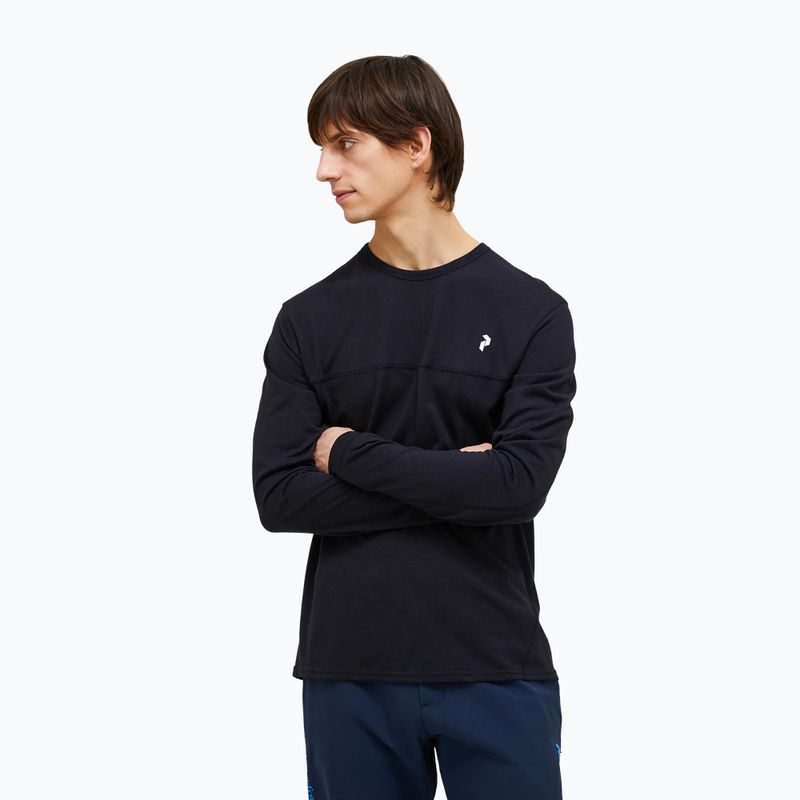 Vyriški marškinėliai ilgomis rankovėmis Peak Performance Trail Wool Blend black