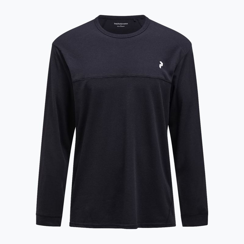 Vyriški marškinėliai ilgomis rankovėmis Peak Performance Trail Wool Blend black