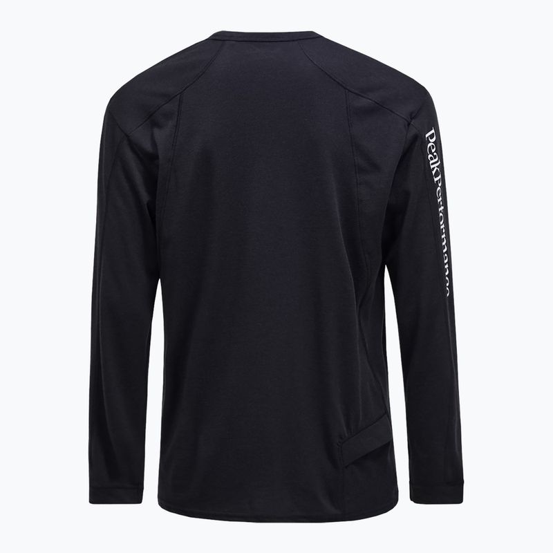 Vyriški marškinėliai ilgomis rankovėmis Peak Performance Trail Wool Blend black 2