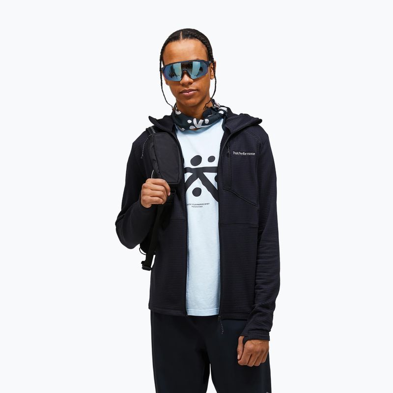 Vyriškas flisinis džemperis Peak Performance Trail Polartec Power Grid Half Zip Hood black