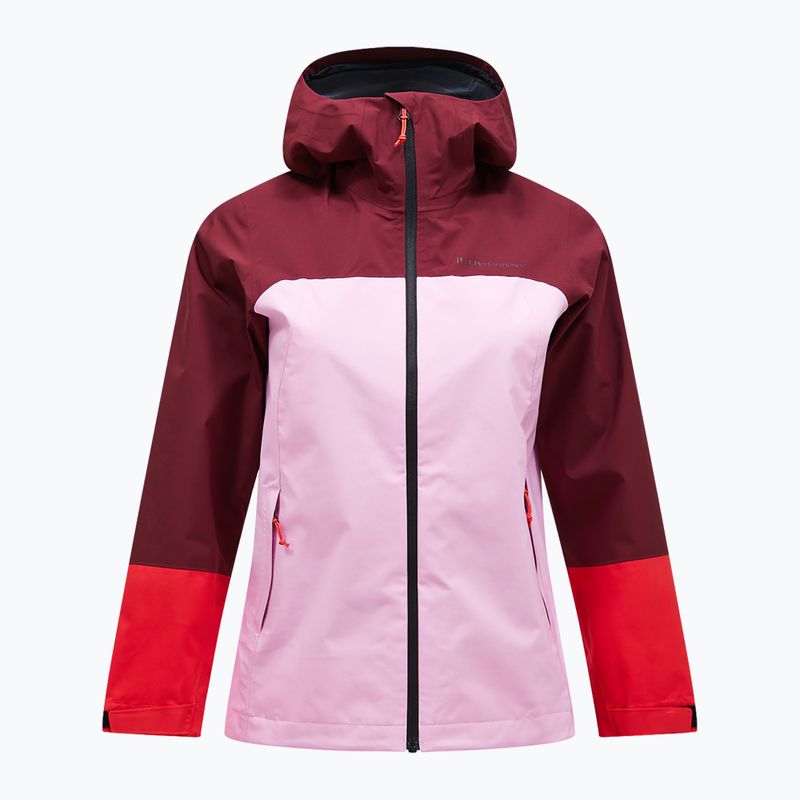 Moteriška striukė nuo lietaus Peak Performance Trail Hipe Shell Jacket obscure/morning dew/red