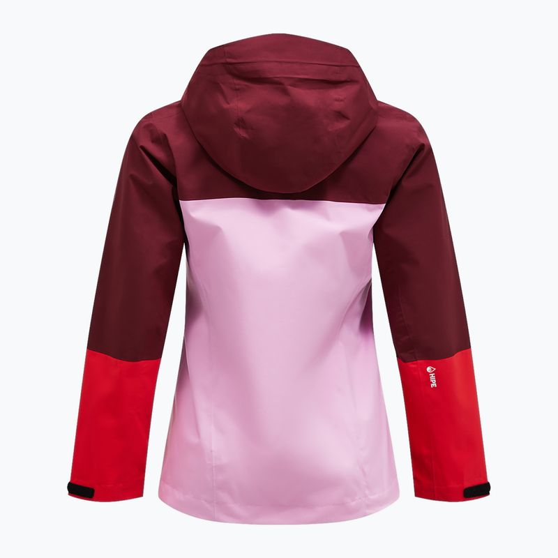 Moteriška striukė nuo lietaus Peak Performance Trail Hipe Shell Jacket obscure/morning dew/red 2