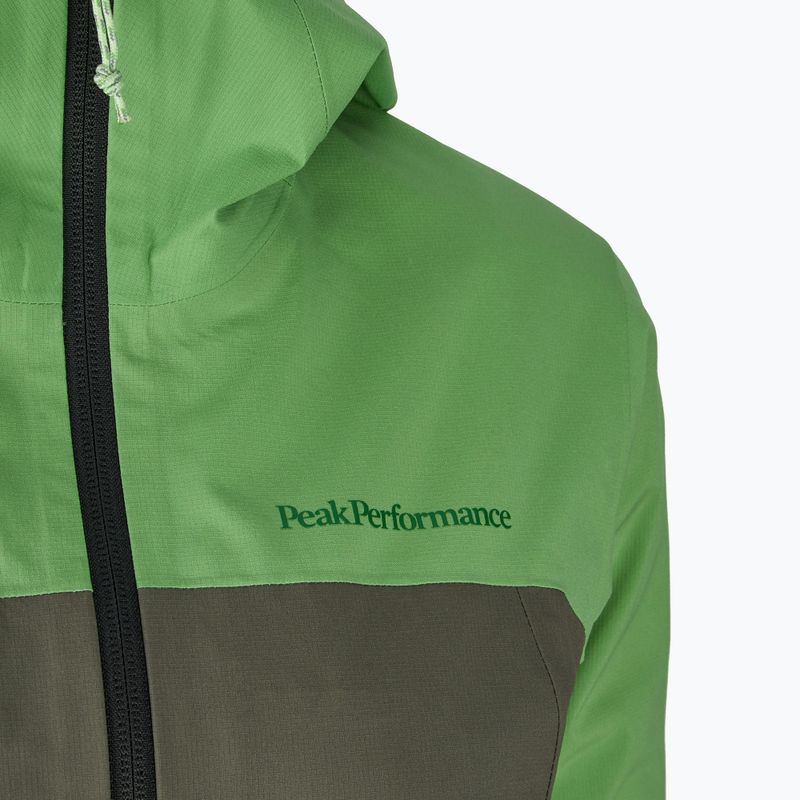 Moteriška striukė nuo lietaus Peak Performance Trail Hipe Shell Jacket peppermint/pine needle/vivid 3