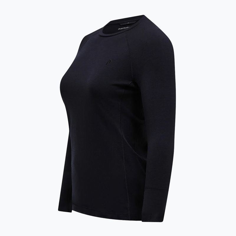 Moteriški termoaktyvūs marškinėliai ilgomis rankovėmis Peak Performance Magic Crew Wool-Blend Baselayer black/black 5