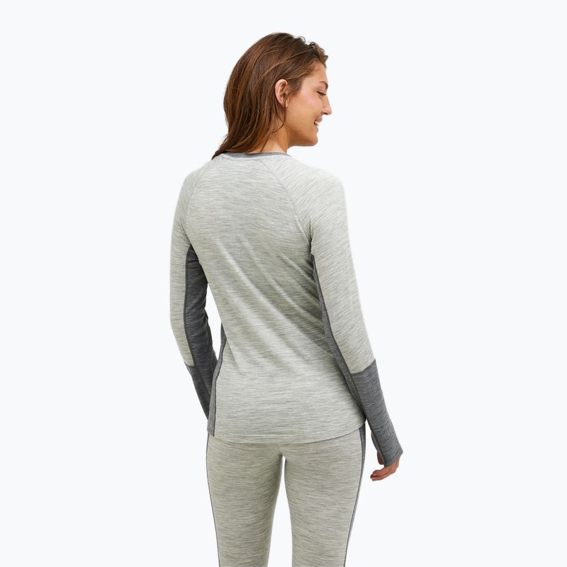 Moteriški termoaktyvūs marškinėliai ilgomis rankovėmis Peak Performance Magic Crew Wool-Blend Baselayer medium grey melange 3