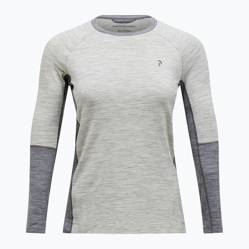 Moteriški termoaktyvūs marškinėliai ilgomis rankovėmis Peak Performance Magic Crew Wool-Blend Baselayer medium grey melange 4