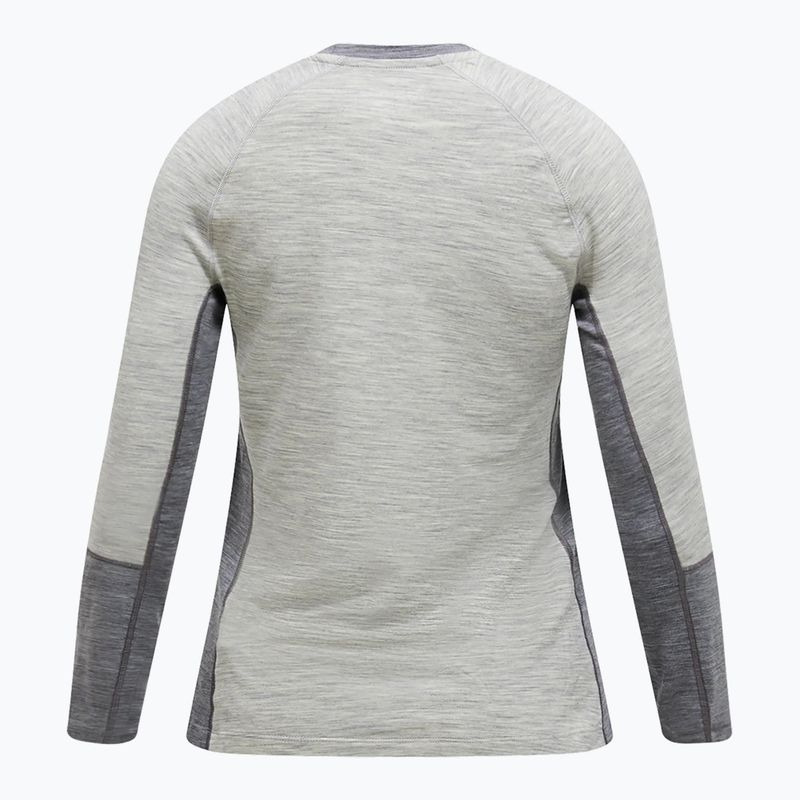 Moteriški termoaktyvūs marškinėliai ilgomis rankovėmis Peak Performance Magic Crew Wool-Blend Baselayer medium grey melange 5