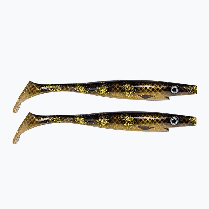 Strike Pro Pig Shad Tournament 2 dalių rudos ir auksinės spalvos guminis masalas TEV-SP172M-115