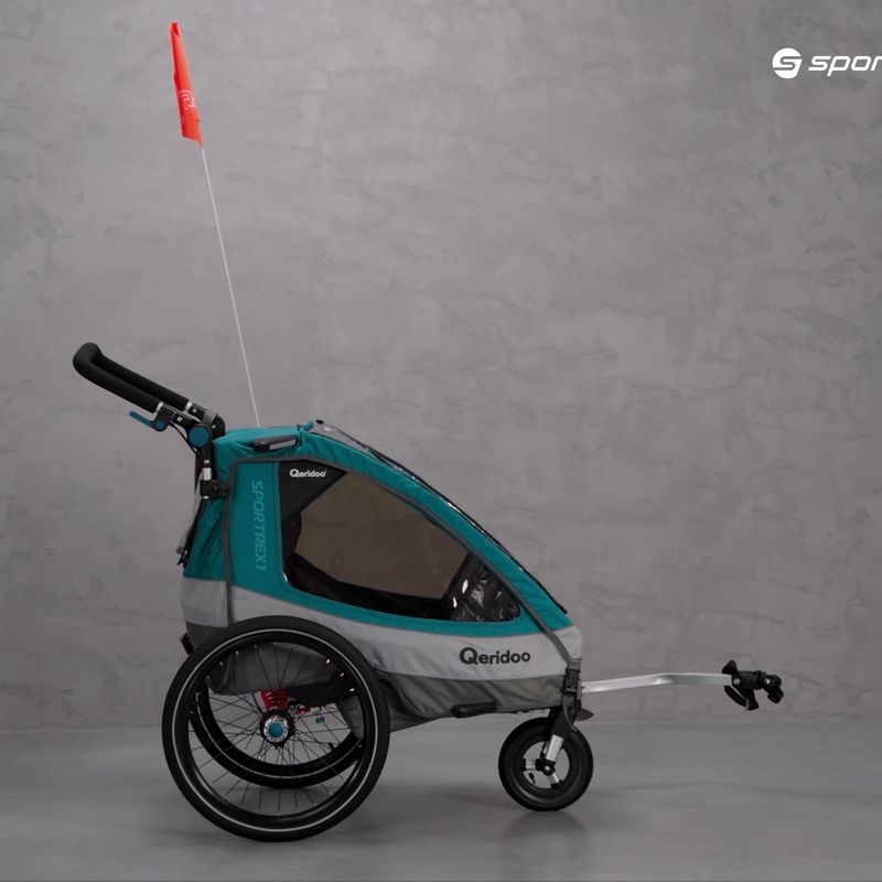 Qeridoo Sportrex1 vienvietė dviračių priekaba mėlyna Q-SR1-21-P 12