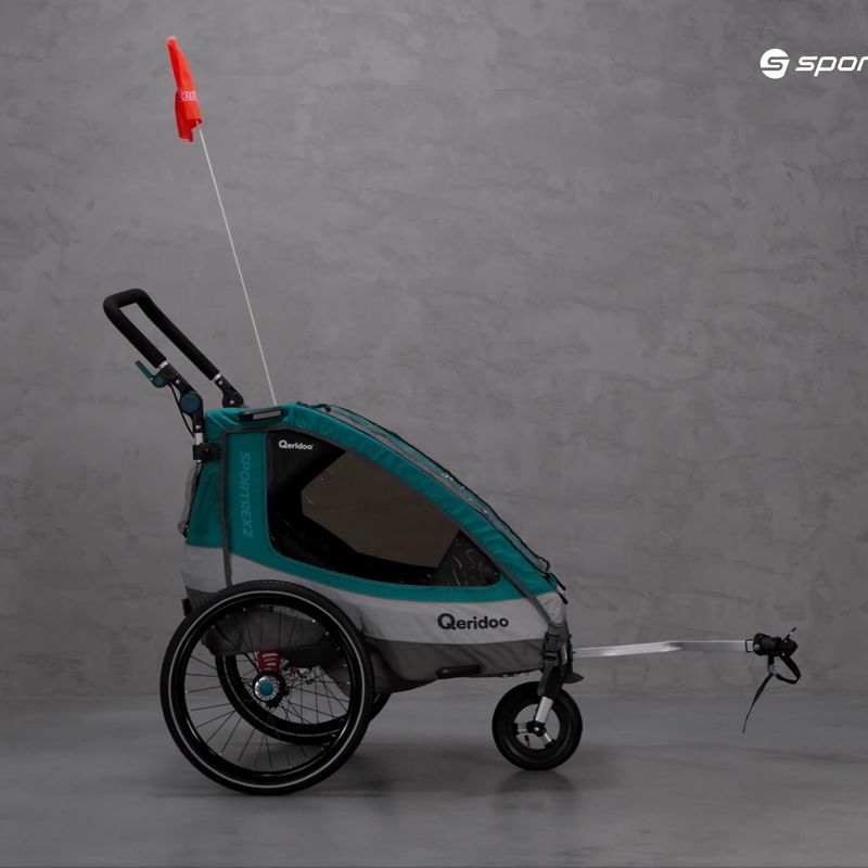 Qeridoo Sportrex2 dviguba dviračių priekaba mėlyna Q-SR2-21-P 9