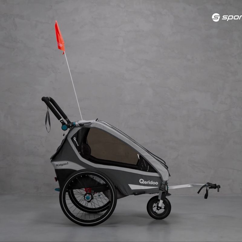 Qeridoo Kidgoo1 Sport pilka vienvietė dviračių priekaba Q8S-20-G 12