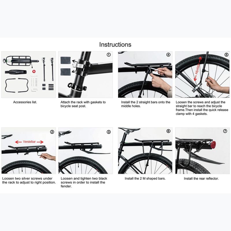 Bagažinė dviračiui Rockbros 33210004001 Bike Rear Rack black 3