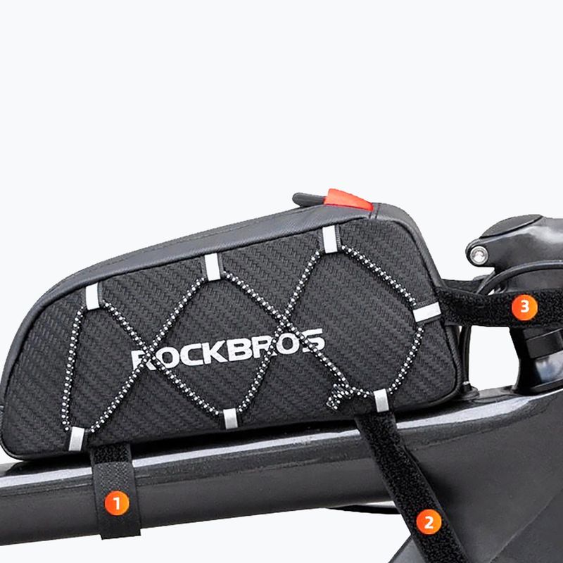 Dviračio rėmo krepšys Rockbros 039BK Bike Tube Bag 1 l black 4