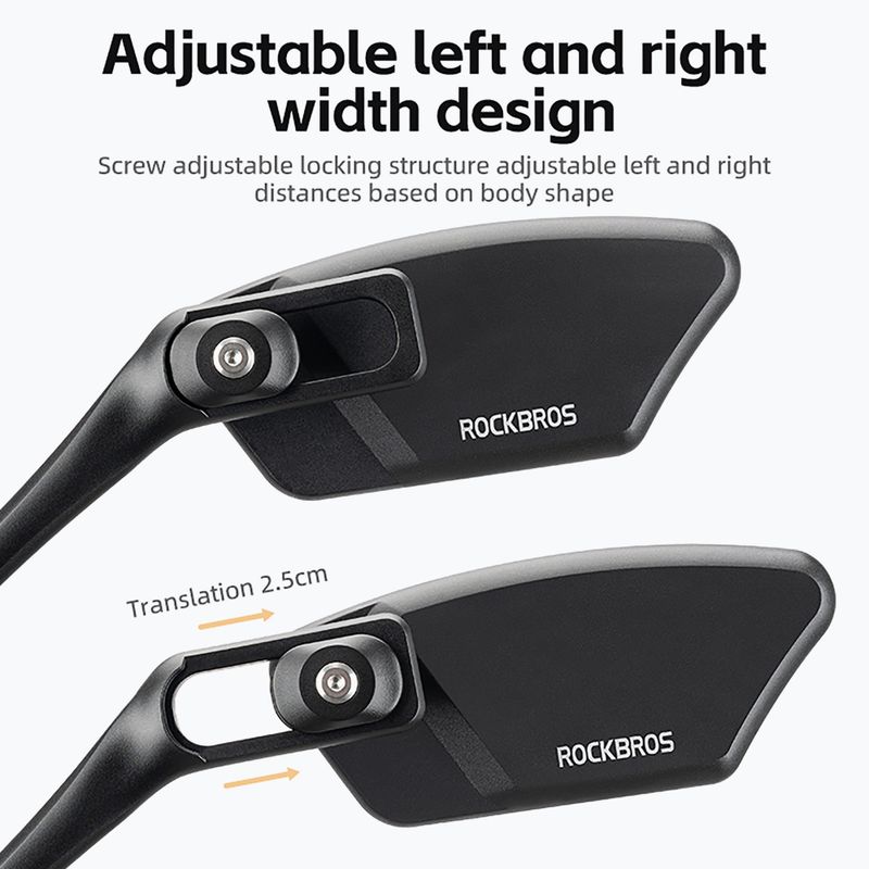 Veidrodėlis dviračiui Rockbros 26210007001 Mirror 1 pcs Left black 3