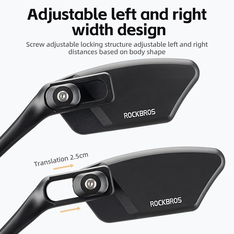 Veidrodėlis dviračiui Rockbros 26210007002 Mirror 1 pcs Right black 3